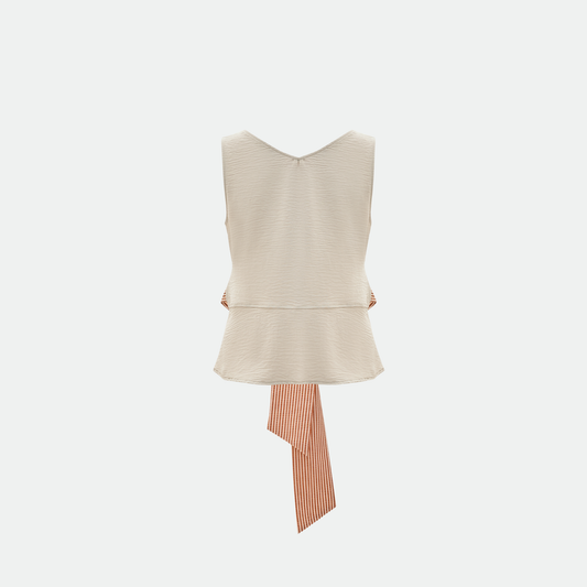 Belden Bağlamalı V Yaka Bluz