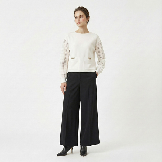 Kolları Dekolteli Sweatshirt