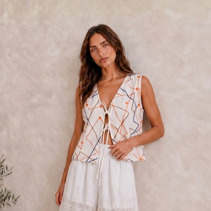 Embroidered Ayrobin Fabric Tie Model