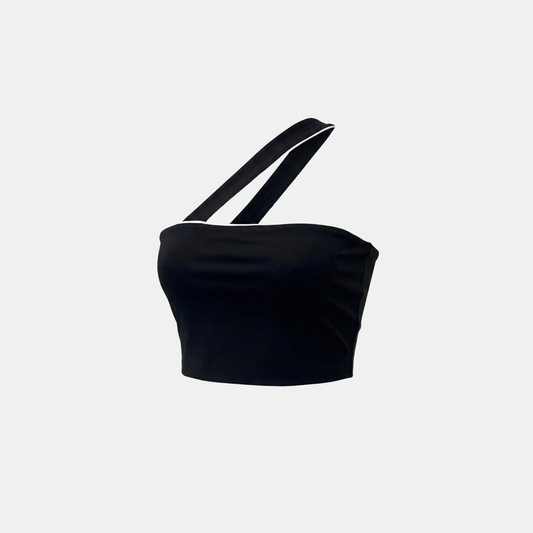 Beyaz Biye Detaylı Çapraz Crop