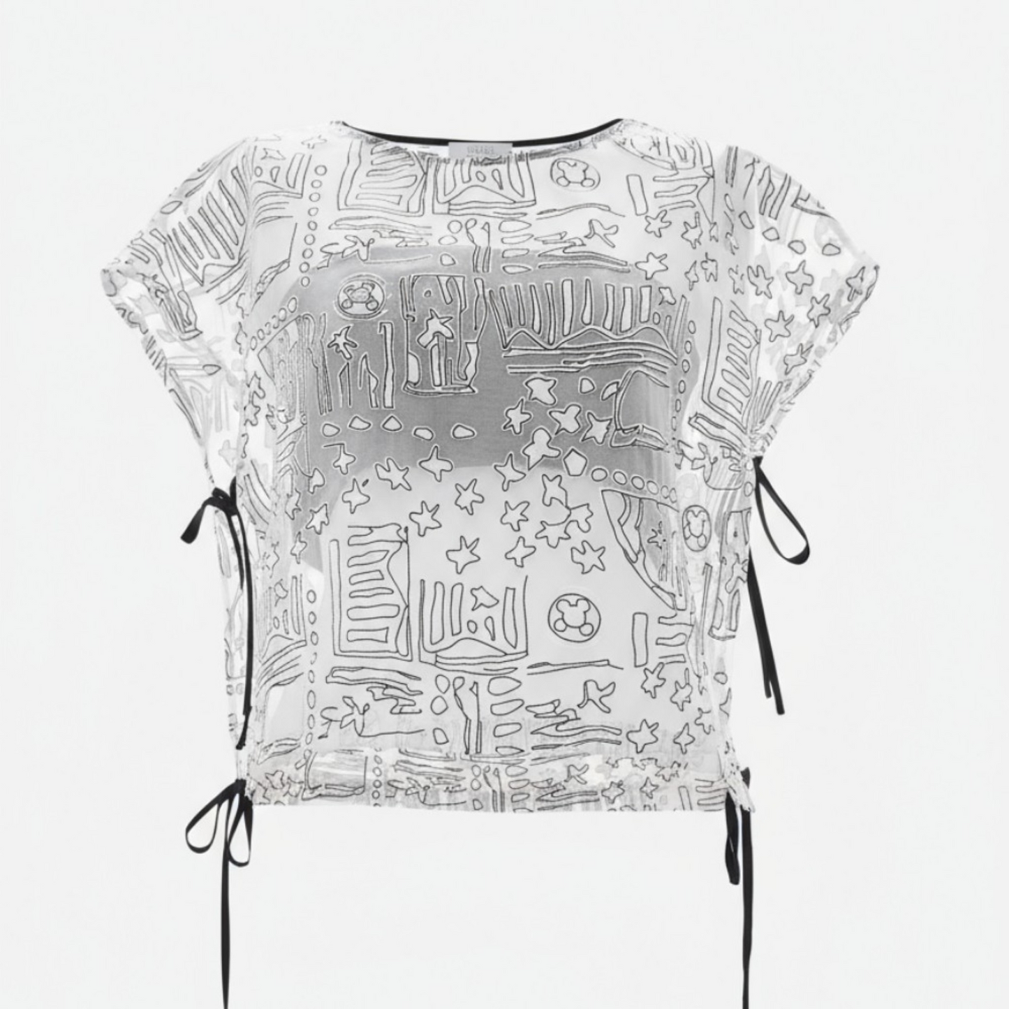Transparent Blouse with Cropped Inner Detail