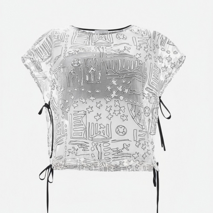 Transparent Blouse with Cropped Inner Detail