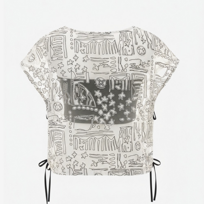 Transparent Blouse with Cropped Inner Detail