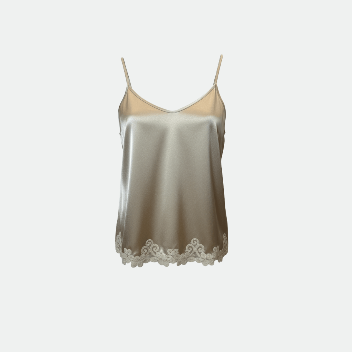 gri dantelli saten bluz vaura atelier on çekim