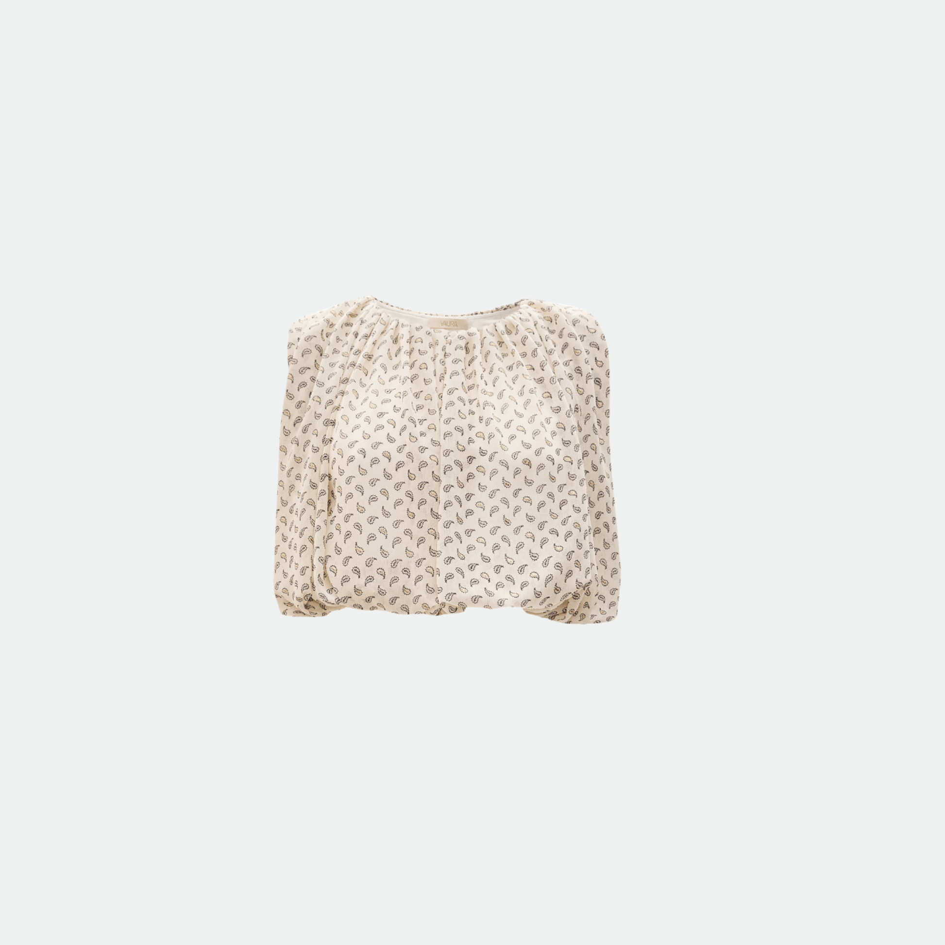 beyaz şifon balon kollu crop bluz vaura atelier on çekim