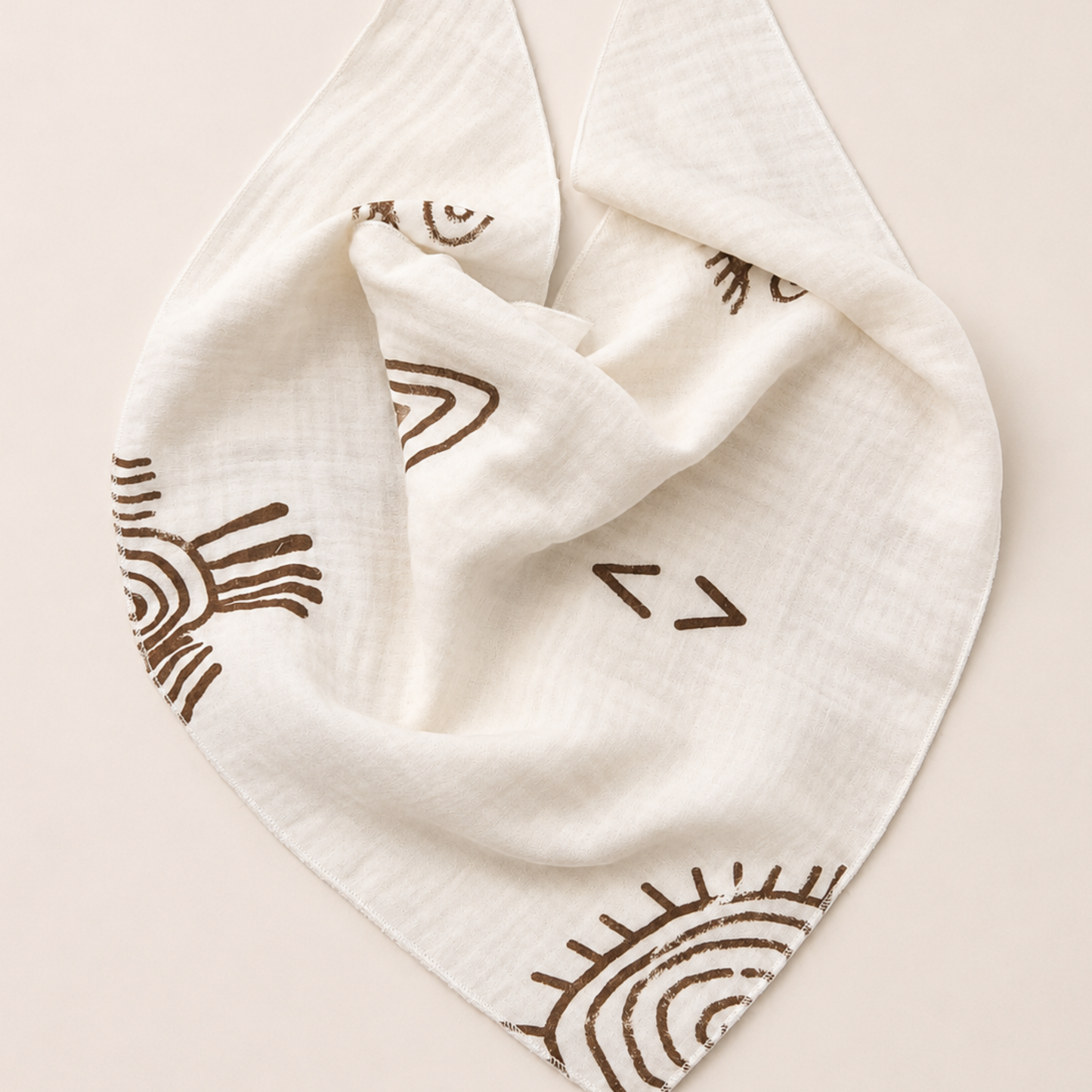 Bağlamalı Müslin Baskılı Etek & Bandana Seti