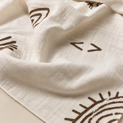 Bağlamalı Müslin Baskılı Etek & Bandana Seti