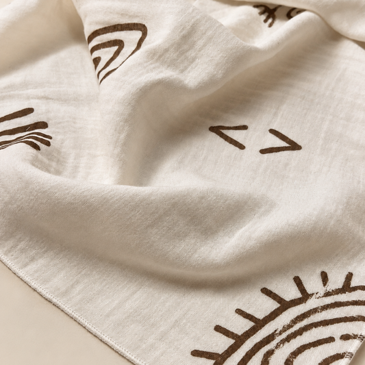 Bağlamalı Müslin Baskılı Etek & Bandana Seti