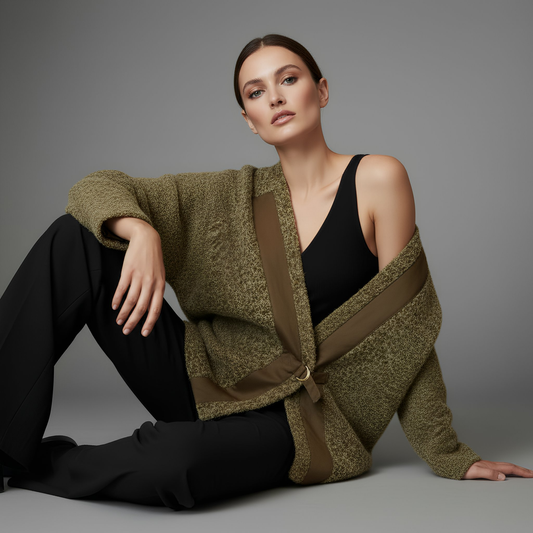 Oversize Balon Kol Kaşe Ceket